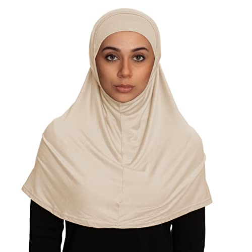 TheHijabStore.com Women's 2 Piece Amira Jersey Hijab - Soft Modal Stretch Head Scarf with Tube Under Scarf Cap