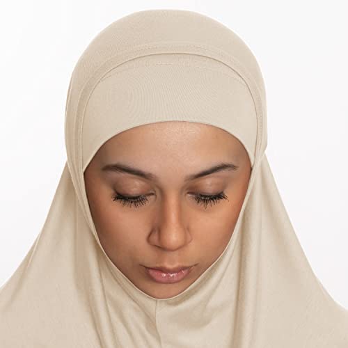 TheHijabStore.com Women's 2 Piece Amira Jersey Hijab - Soft Modal Stretch Head Scarf with Tube Under Scarf Cap