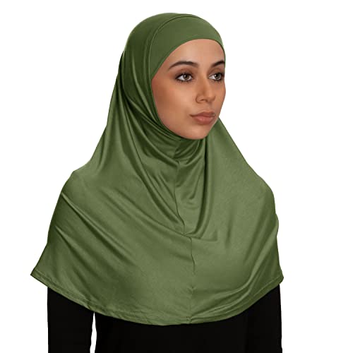 TheHijabStore.com Women's 2 Piece Amira Jersey Hijab - Soft Modal Stretch Head Scarf with Tube Under Scarf Cap