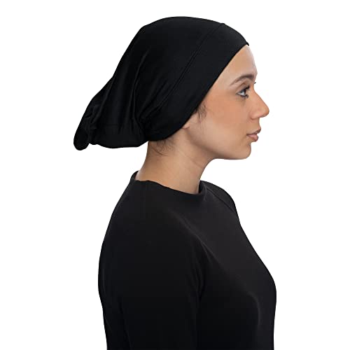 TheHijabStore.com Women's Stretch Under Scarf Convenient Bonnet Jersey Cap Head Wrap - Tube Hat Opens on 2 Ends