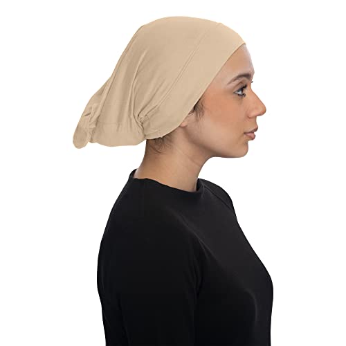 TheHijabStore.com Women's Stretch Under Scarf Convenient Bonnet Jersey Cap Head Wrap - Tube Hat Opens on 2 Ends