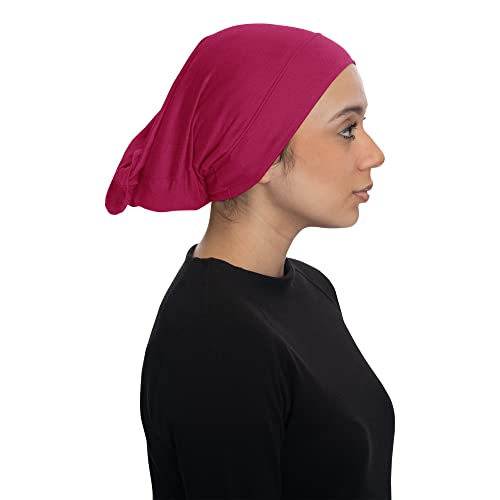 TheHijabStore.com Women's Stretch Under Scarf Convenient Bonnet Jersey Cap Head Wrap - Tube Hat Opens on 2 Ends