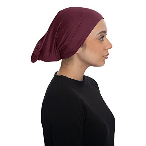 TheHijabStore.com Women's Stretch Under Scarf Convenient Bonnet Jersey Cap Head Wrap - Tube Hat Opens on 2 Ends
