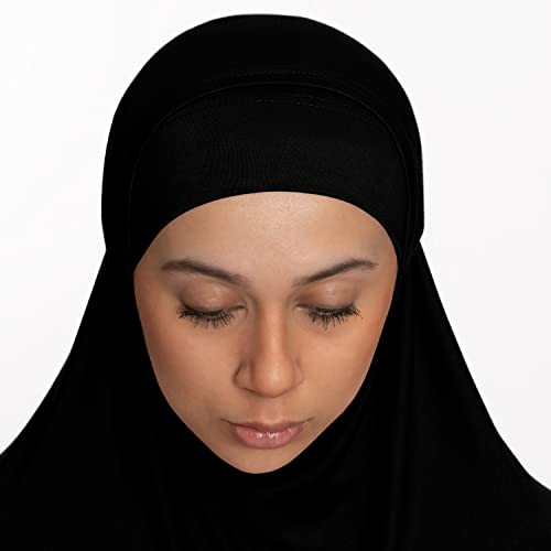 TheHijabStore.com Women's 2 Piece Amira Jersey Hijab - Soft Modal Stretch Head Scarf with Tube Under Scarf Cap