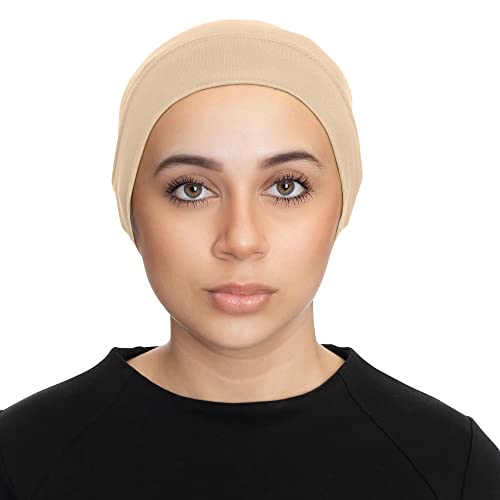 TheHijabStore.com Women's Stretch Under Scarf Convenient Bonnet Jersey Cap Head Wrap - Tube Hat Opens on 2 Ends