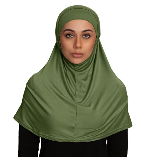 TheHijabStore.com Women's 2 Piece Amira Jersey Hijab - Soft Modal Stretch Head Scarf with Tube Under Scarf Cap