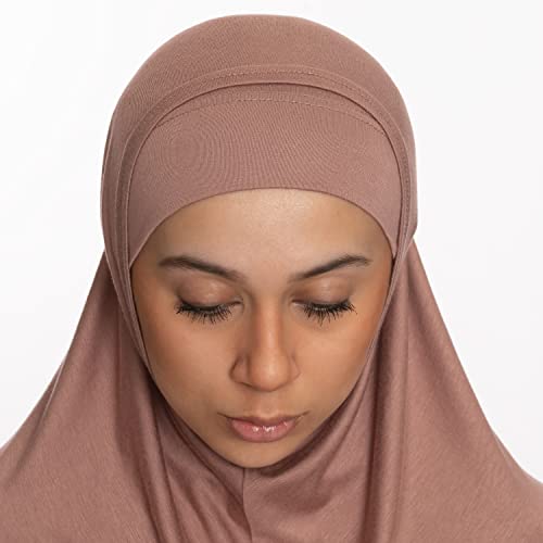 TheHijabStore.com Women's 2 Piece Amira Jersey Hijab - Soft Modal Stretch Head Scarf with Tube Under Scarf Cap
