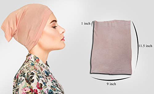 TheHijabStore.com Women's Stretch Under Scarf Convenient Bonnet Jersey Cap Head Wrap - Tube Hat Opens on 2 Ends