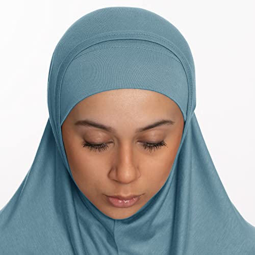 TheHijabStore.com Women's 2 Piece Amira Jersey Hijab - Soft Modal Stretch Head Scarf with Tube Under Scarf Cap
