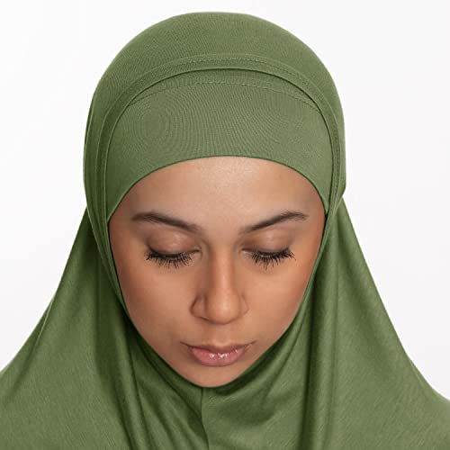 TheHijabStore.com Women's 2 Piece Amira Jersey Hijab - Soft Modal Stretch Head Scarf with Tube Under Scarf Cap