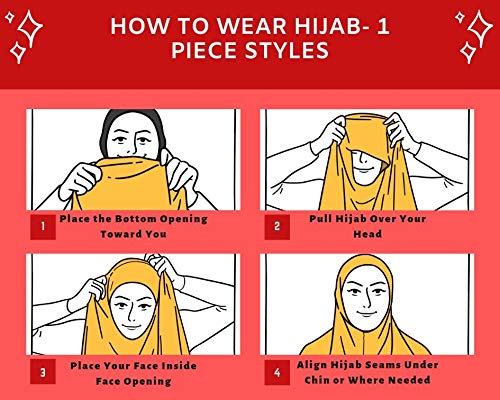 TheHijabStore.com Women's 1 Piece Amira Instant Hijab Ready to Wear Soft Head Wrap - Muslim Head Scarf Pull on Headwear